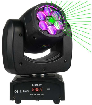 LIGHT4ME Wizard LED Pohyblivá hlava s laserovým efektem