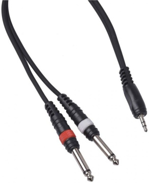 CABLE4ME Mini jack 3,5 mm stereo - 2x jack 6,3 mm mono 3m