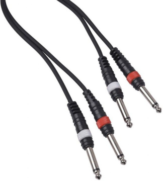 CABLE4ME 2x jack mono 6,3mm - 2x jack mono 6,3mm 3m