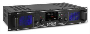 Skytec SPL 500MP3 Zesilovač Blue LED + EQ (černý)