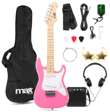 Max GigKit Junior 1/4 Electric guitar pack pink