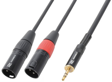 Power Dynamics CX70-3 Cable 2 x XLR Male - 3.5 mm Stereo 3.0M