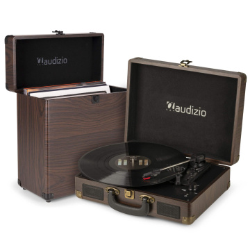 Audizio RP114W gramofon s kufříkem na desky - Gramofon s reproduktory a PC software - Vzhled dřeva