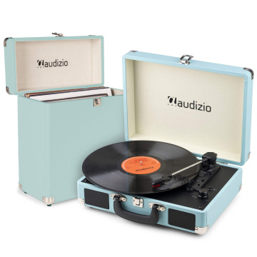 Audizio RP116BL gramofon s kufříkem na desky - LP přehrávač s reproduktory - Bluetooth vstup/výstup - Modrý