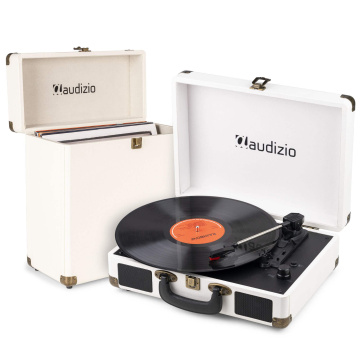 Audizio RP116CR gramofon s kufříkem na desky - LP přehrávač s reproduktory - Bluetooth vstup/výstup - Krémová