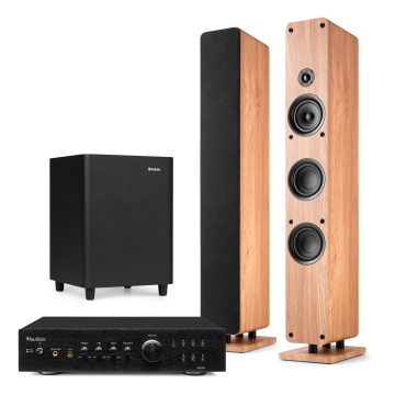 Audizio Stereo systém - Set domácího kina - Sloupové reproduktory, subwoofer a zesilovač - Dřevo - 450W