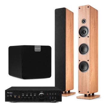 Audizio Stereo systém - Set domácího kina - Sloupové reproduktory, subwoofer a zesilovač - Dřevo - 480W