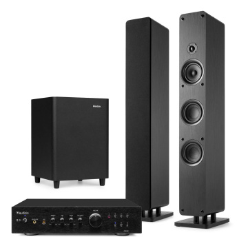 Audizio Stereo systém - Set domácího kina - Sloupové reproduktory, subwoofer a zesilovač - Černá - 450W