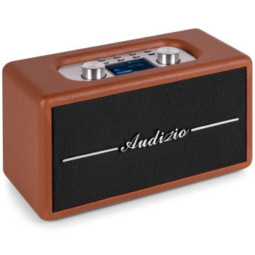 Audizio Audizio Tune60 Retro reproduktor - Bluetooth reproduktor - Bezdrátový reproduktor s dálkovým ovládáním - Hnědá
