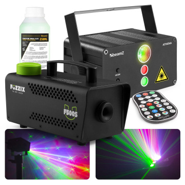BeamZ Athena disco laser set s výrobníkem mlhy