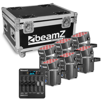 BeamZ Professional BBP60 Set 6ks v přepravním kufru s bezdrátovým DMX kontrolerem