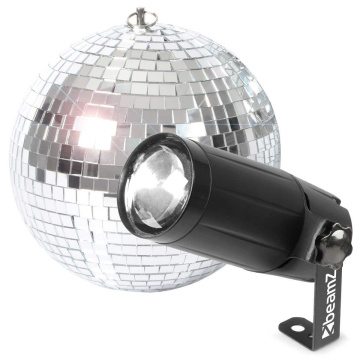 BeamZ Zrcadlová koule 20cm s LED bodovým reflektorem