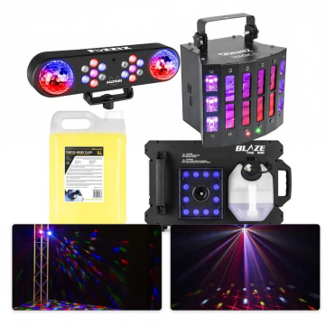 BeamZ Mancave Partylights Set se světelnými efekty a vertikálním mlhovačem s náplní