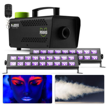 BeamZ UV Party Set s 2ks LED barů a výrobníkem mlhy