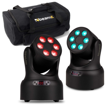 BeamZ NOVA68-BK Sada pohyblivých hlav - 2x pohyblivé hlavy typu Wash s 6x 8W RGBW LED diodami – černé