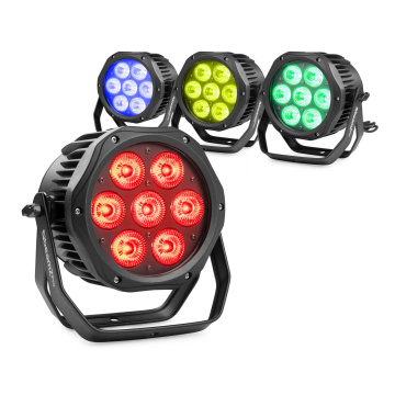 BeamZ Professional set 4 hliníkových LED Par reflektorů BWA410 - RGBW pro venkovní použití 7x 10W