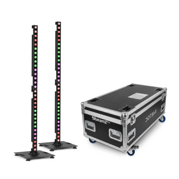 BeamZ Professional set 4 DOTBAR BAT1 lišt v transportním kufru se základnami - IP65 s pixel control - RGBW