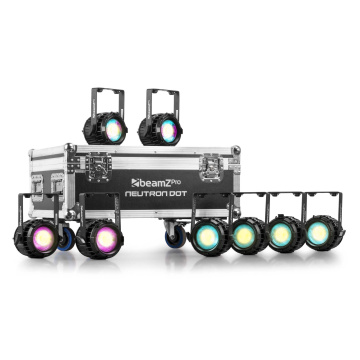 BeamZ Professional set s 8x Neutron-Dot combi blinder a flightcase - IP65 voděodolný - WW + RGB