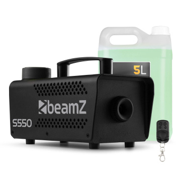 BeamZ S550 výrobník mlhy s 5 litry náplně - Party výrobník mlhy s dálkovým ovládáním - 550W