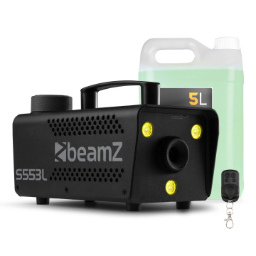 BeamZ S553L Výrobník mlhy s LED - Set s 5 litry kapaliny - 3 RGB LED - 550W