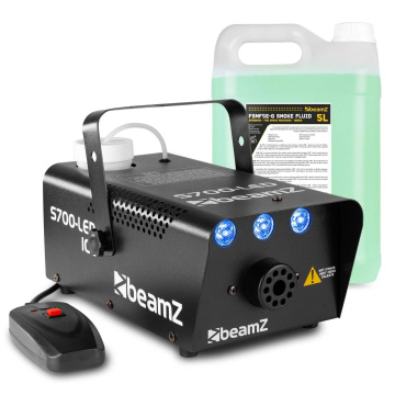 BeamZ S700LED 'ICE' Halloween výrobník mlhy - Se 3 modrými LED a 5 litry náplně do výrobníku mlhy - 700W