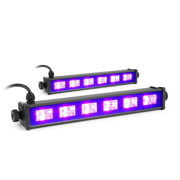 BeamZ sada 2 BUV63 kompaktních LED Blacklight barů - 6x 3W LED