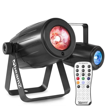 BeamZ sada 2 PS12W LED Pin spotů - 12W s dálkovým ovládáním - RGBW