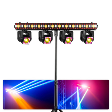 BeamZ ShowBar GO Edge - Sada baru se stojanem - 4 pohyblivé hlavy s LED lištou – RGBWA