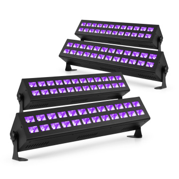 BeamZ sada 4 BUV243 blacklight barů - 24 x 3W UV LED - DMX - Funkce stroboskopu