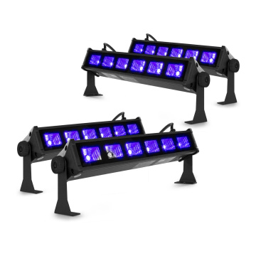 BeamZ sada 4 kompaktních LED Blacklight barů BUV63 - 6x 3W LED