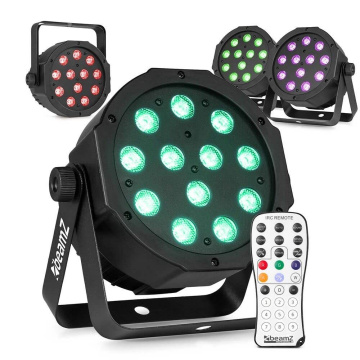 BeamZ set 4 SlimPar37 LED Par s 12x 4W RGBW LED a DMX - Včetně dálkového ovládání