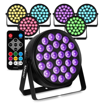 BeamZ sada 8 BCC260 LED PAR - PAR reflektor s 27x 6W LED - Blacklight s dálkovým ovládáním