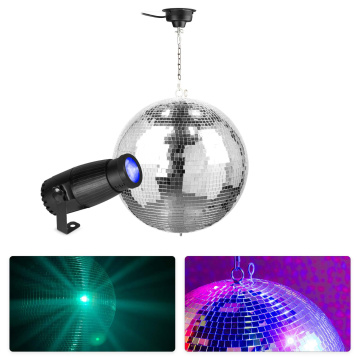 Fuzzix Zrcadlová koule 40cm s motorkem a LED bodovým reflektorem