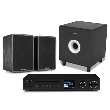 Fenton 2.1 Domácí hudební systém s rádiem, reproduktory a subwooferem