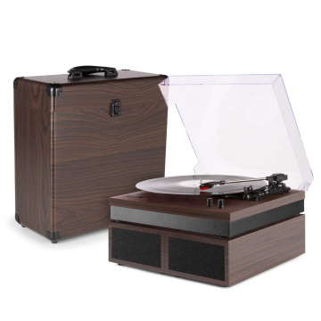 Fenton RP165D gramofonový set s kufříkem na desky - S reproduktory a Bluetooth - Tmavě hnědá (dřevo)