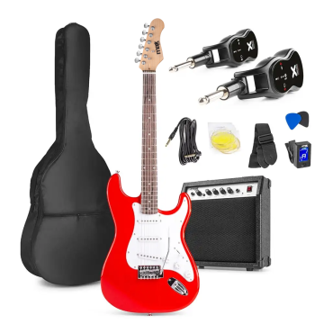 Max GigKit Bezdrátový kytarový set červený