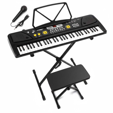 Max KD61 Set keyboardu pro děti se stojanem a stoličkou černý