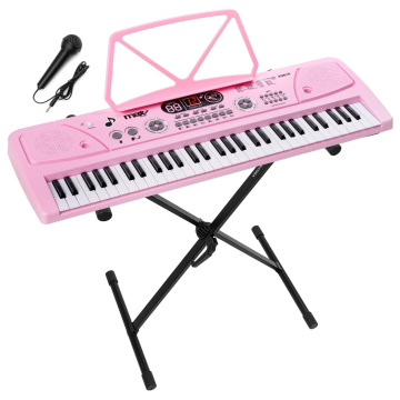 Max KD61 Set keyboardu pro děti se stojanem růžový