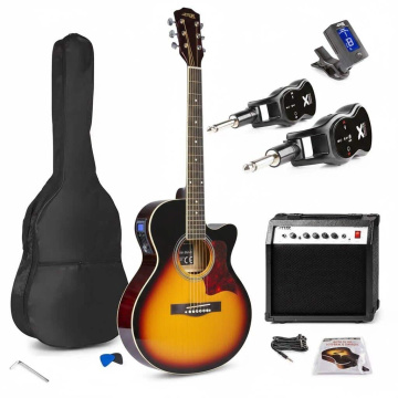 Max Showkit bezdrátová elektrická akustická kytarová sada 4/4 - S příslušenstvím - Sunburst