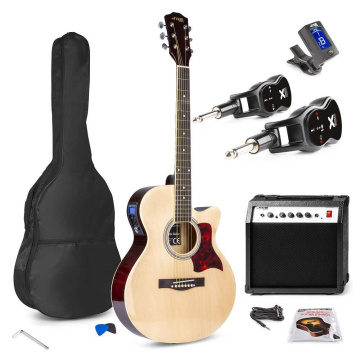 Max Showkit bezdrátová elektrická akustická kytarová sada 4/4 - S příslušenstvím - Dřevo