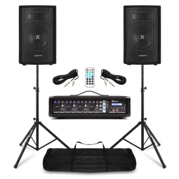 Vonyx Complete PA Set s reproduktory, powermixem a stojany