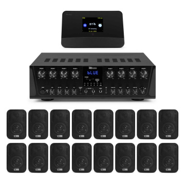Power Dynamics Multiroom Set 16ks reproduktorů se zesilovačem a DAB+/Wi-Fi rádiem