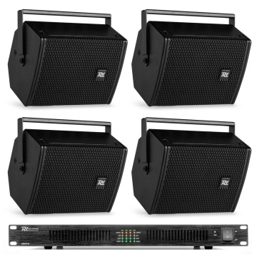 Power Dynamics PDW5B zvukový systém se 4 reproduktory a zesilovačem - Pro gastronomii - 800W - Černý