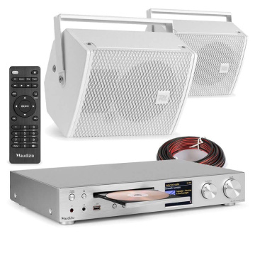 Power Dynamics PDW5W vnitřní hudební instalace - S reproduktory a tunerem - WiFi internetové rádio - Bílá