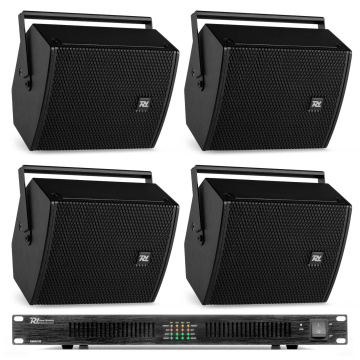 Power Dynamics PDW6B zvukový systém se 4 reproduktory a zesilovačem - Pro gastronomii - 1200W - Černý