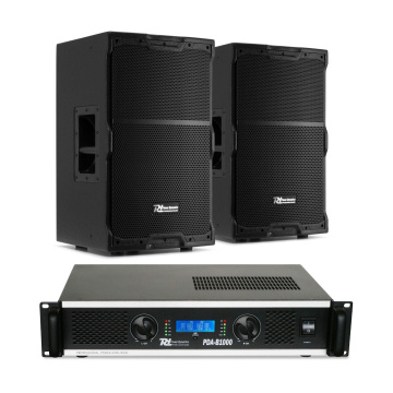 Power Dynamics PDY212 Pasivní set reproduktorů se zesilovačem - Ideální pro gastronomii - 12 palců - 1400W