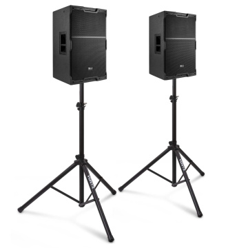 Power Dynamics PDY212A aktivní set reproduktorů se stativy - 12 palců - 1400W - Černá