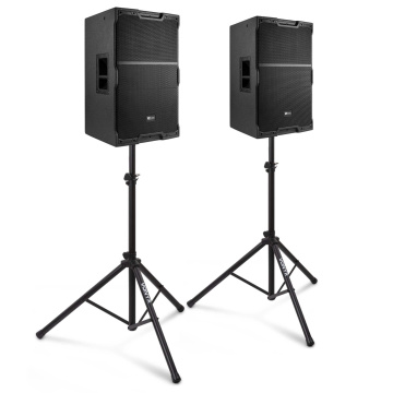 Power Dynamics PDY215A aktivní set reproduktorů se stativy - 15 palců - 1600W - Černý