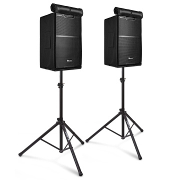 Power Dynamics PDY215A PA systém - Sada reproduktorů se stativy a obaly na reproduktory - 15palcový - 1600W