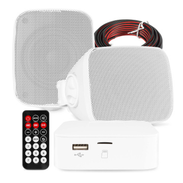 Power Dynamics set 2 venkovních reproduktorů - Vodotěsná mini speakerset pro venkovní použití - Bluetooth - Bílá